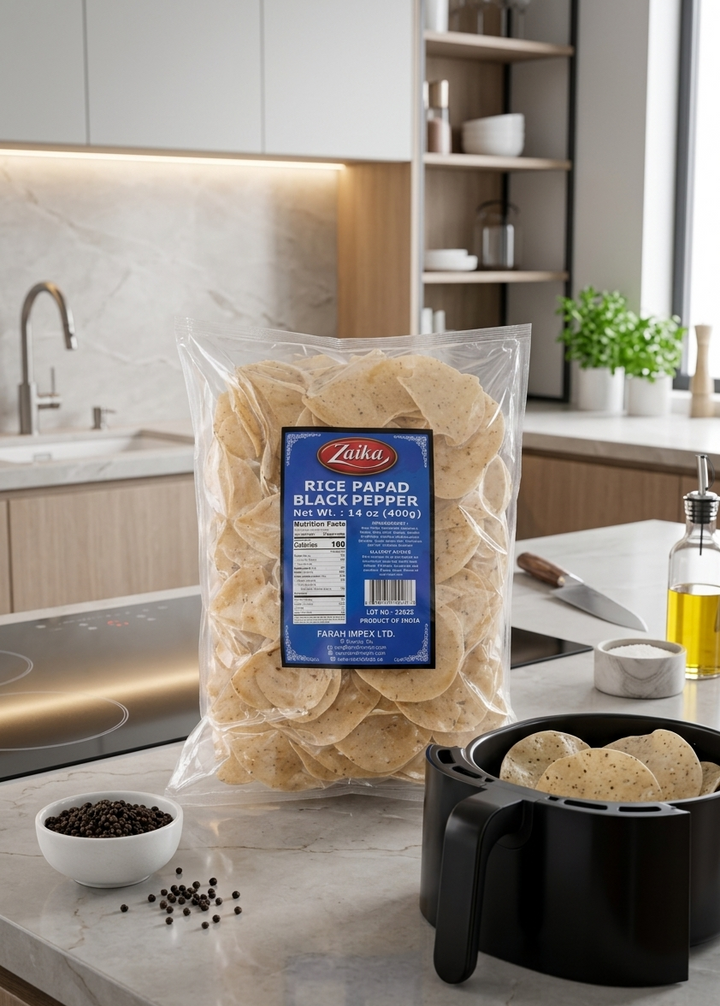 Zaika Rice Papad Black Pepper