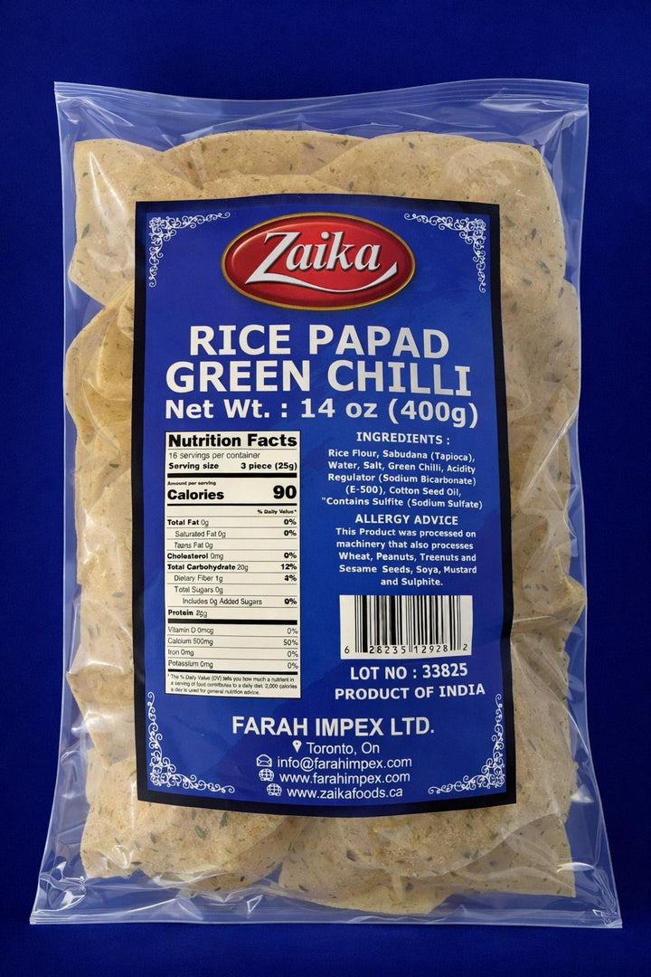 Zaika Rice Papad Green Chilli